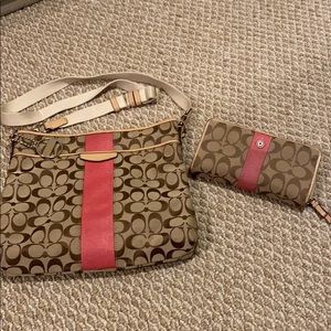 COACH signature canvas crossbody & matching wallet.